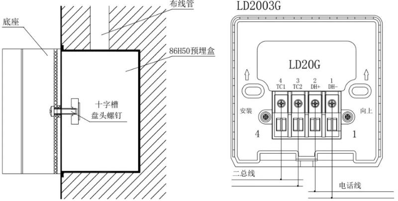 J-SAP-M-LD2003G手動火災(zāi)報警按鈕安裝接線圖