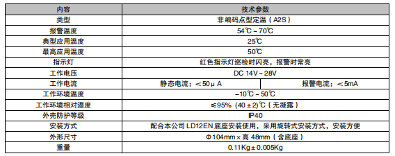 利達(dá)JTWB-ZDF/LD3300E（F）點(diǎn)型感溫火災(zāi)探測器（A2S）（非編碼）接線安裝技術(shù)