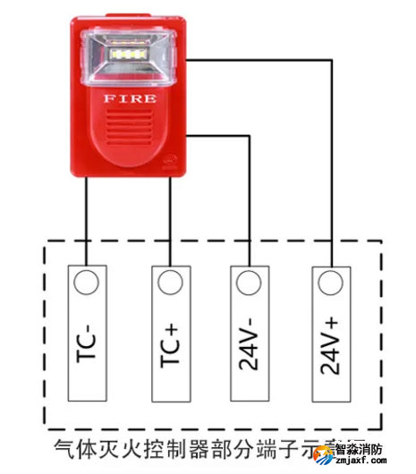 LD1001EN火災(zāi)聲光警報(bào)器接線圖